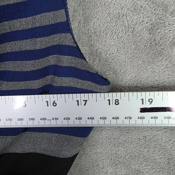 Womens Calvin Klein Blue & Black Striped Sleeveless Sheath Dress Polyester 8 - Picture 7 of 9